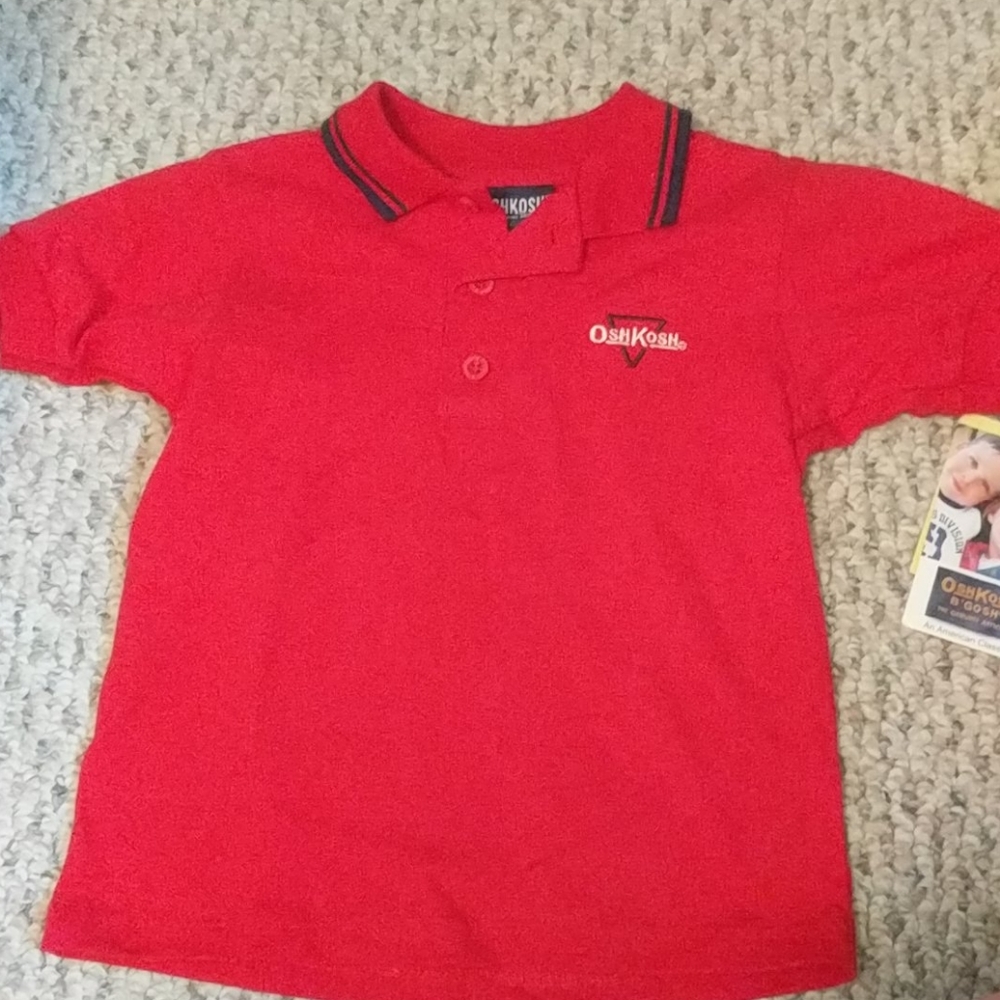 Osh Kosh boys 2T red & navy polo shirt